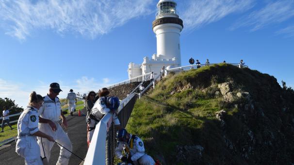 <p>Suche in der Nähe des Leuchtturms von Byron Bay, wo das letzte Signal von Théo’s Handy empfangen wurde.</p>