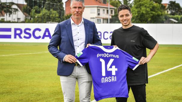 <p>Manager Michael Verschueren und Sami Nasri</p>