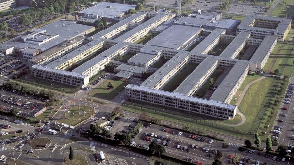 <p>Luftaufnahme vom ehemaligen NATO-Hauptquartier in Evere.</p>
