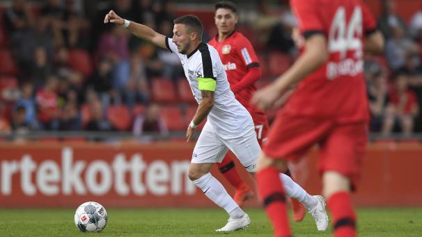 <p>Die AS Eupen (hier Danijel Milicevic) traf am Samstag auf Bayer Leverkusen.</p>