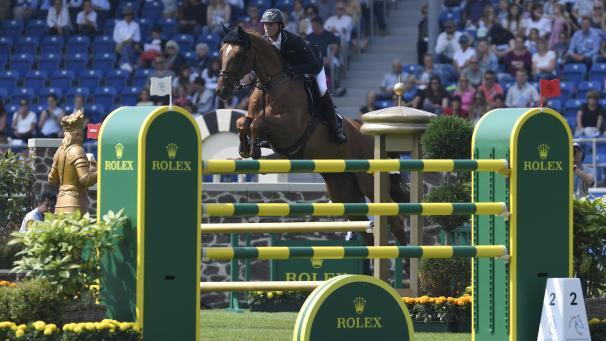 <p>Ben Maher siegte im Stechen.</p>