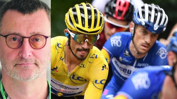 <p>Julian Alaphilippe trägt weiterhin das Gelbe Trikot - aber wielange noch?</p>