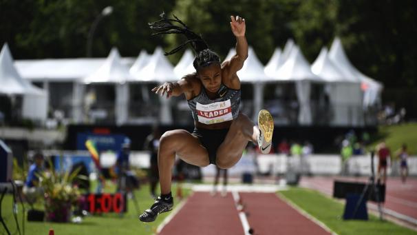 <p>Nafi Thiam sicherte sich beim Meeting in Talence den Landesrekord im Weitsprung.</p>