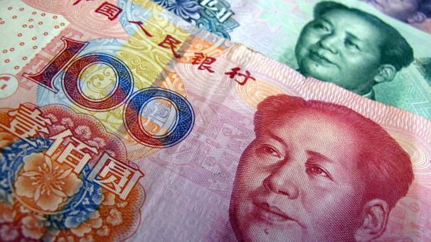<p>Chinesische Yuan-Scheine, auf denen das Porträt des ehemaligen Parteiführers der kommunistischen Partei Chinas Mao Tse-tung abgebildet ist.</p>