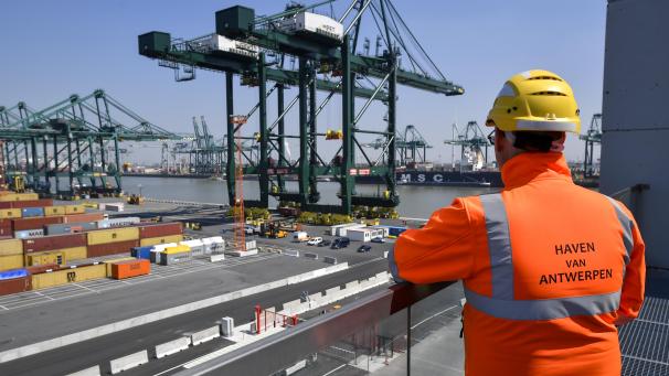 <p>Ein Blick auf den Hafen von Antwerpen</p>