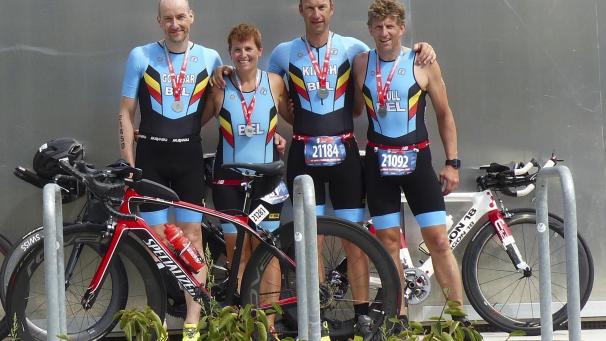 <p>Patrick Godesar, Aline Brüll, Michael Kirch und Freddy Brüll (von links) nahmen an der WM in Lausanne teil.</p>
