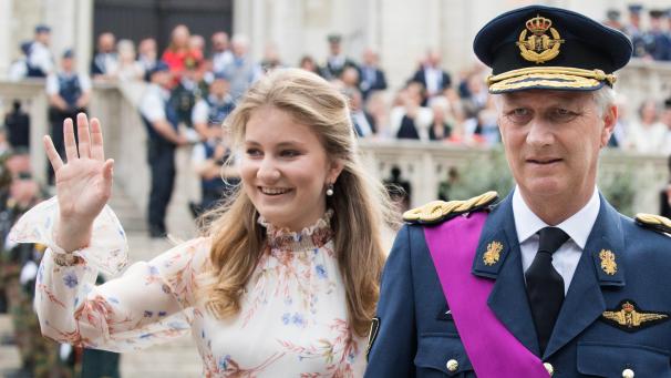 <p>Wird bald 18 Jahre alt: Prinzessin Elisabeth – hier neben ihrem Vater König Philippe (rechts) zu sehen.</p>