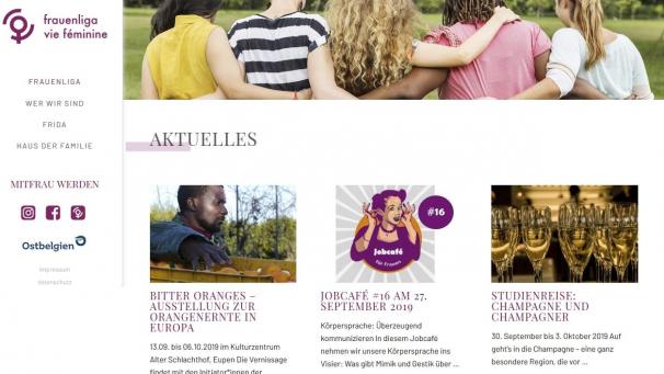 <p>Blick auf die neue Website der Frauenliga.</p>