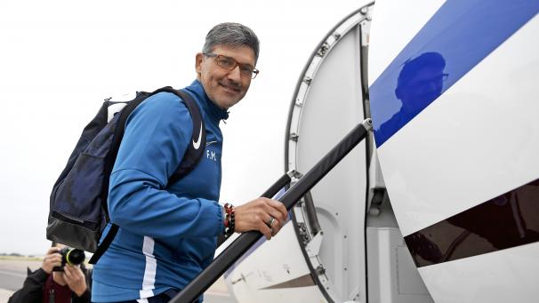 <p>Auf ins Abenteuer: Felice Mazzu beim Abflug in Richtung Salzburg.</p>