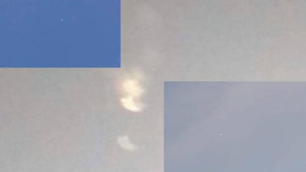 <p>Diese Aufnahmen zeigen, wie der Wetterballon über Gent explodierte.</p>