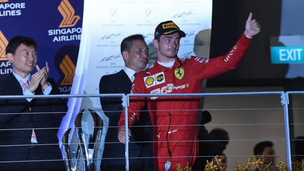 <p>Charles Leclerc fiel es schwer, die Contenance zu bewahren.</p>