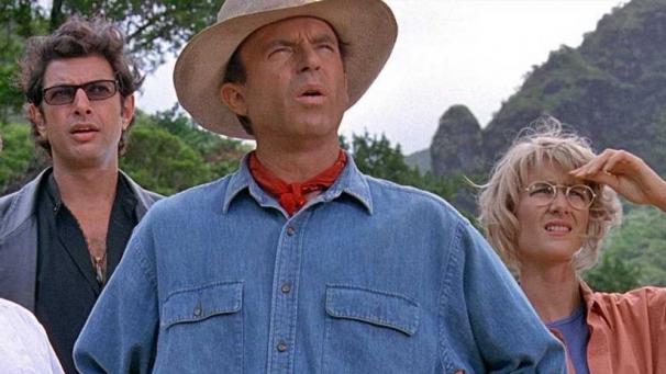 <p>Jeff Goldblum, Sam Neill und Laura Dern (v. l. n. r.) 1993 gemeinsam im Film „Jurassic Park“.</p>
