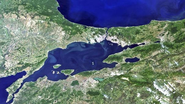 <p>Das Marmarameer aus Sicht eines Satelliten.</p>
