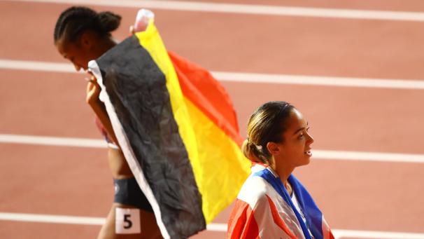 <p>Katarina Johnson-Thompson (r.) entthronte Nafi Thiam in beeindruckender Manier.</p>