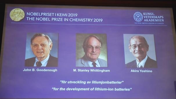 <p>Die drei Gewinner des Chemie-Nobelpreises 2019.</p>
