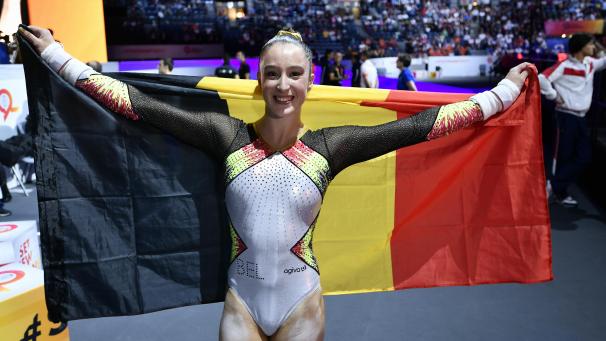 <p>Titel verteidigt: Nina Derwael holte in Stuttgart erneut Gold.</p>