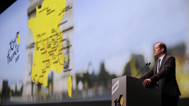 <p>Tour-de-France-Generaldirektor Christian Prud’homme bei der Vorstellung der Strecke.</p>