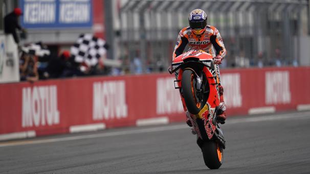 <p>Marc Marquez hatte auch in Japan Grund zu Jubel.</p>