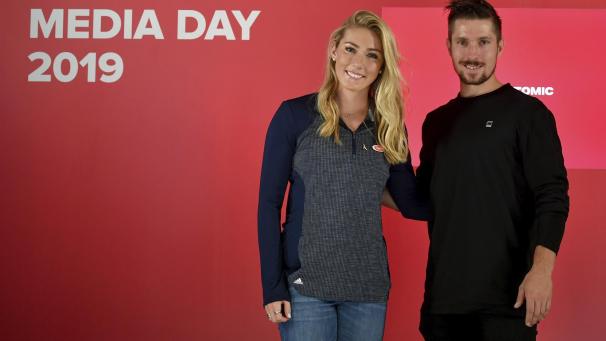 <p>Gegenwart und Vergangenheit auf einem Bild: Mikaela Shiffrin und Marcel Hirscher</p>