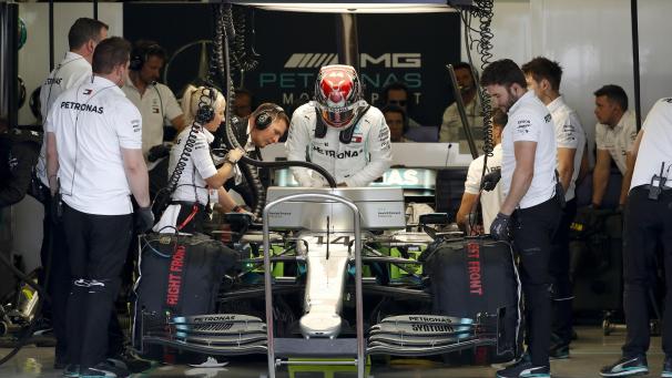 <p>Hamilton startet als Dritter.</p>