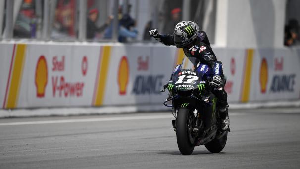 <p>Maverick Vinales feierte seinen Sieg.</p>