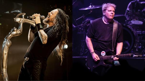 <p>Treten mit ihren Bands beim Graspop-Festival auf: Korn-Frontman Jonathan Davis (links) und The Offspring-Sänger „Dexter“ Holland (rechts).</p>