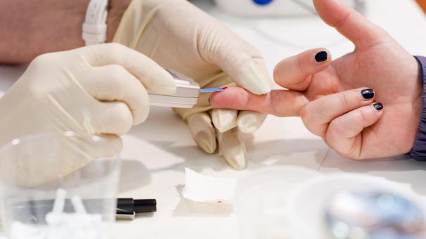 <p>Blutzuckertest: Diabetes wird häufig erst spät entdeckt.</p>