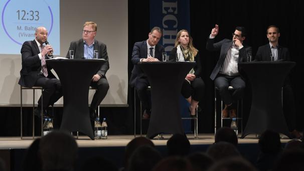 <p>Die PDG-Spitzenkandidaten bei der GrenzEcho-Wahldebatte</p>
