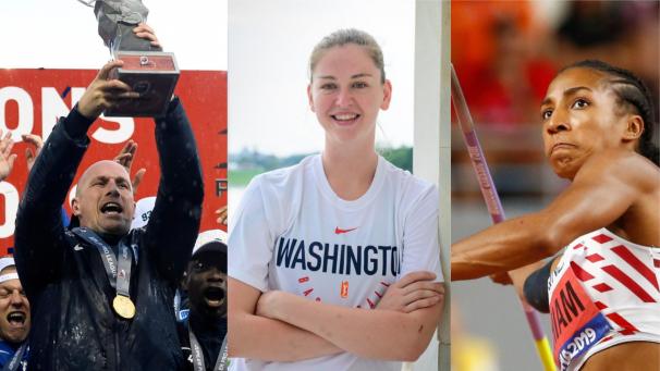 <p>Haben es in den GE-Jahresrückblick geschafft: Philippe Clement, Emma Meesseman und Nafi Thiam.</p>