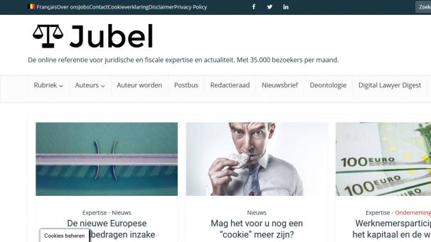 <p>Blick auf die Webseite jubel.be</p>