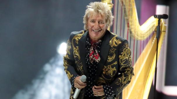<p>Rod Stewart in der Boardwalk Hall in Atlantic City (USA).</p>