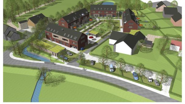 <p>So präsentiert sich das Bauprojekt in der Lontzener Schlossstraße nach den jüngsten Anpassungen. Auffallend sind die zwölf neuen Parkplätze im vorderen Bereich.</p>