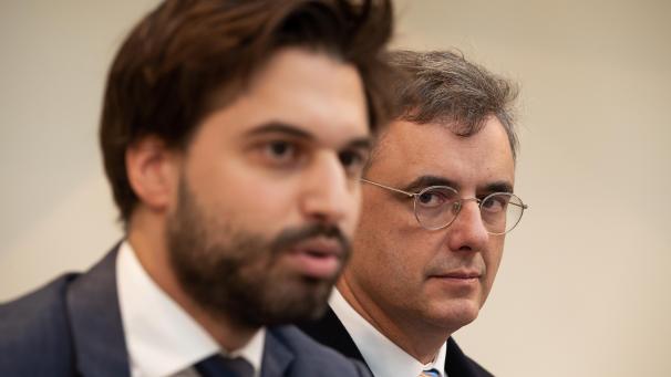 <p>Die Informatoren Georges-Louis Bouchez (l.) und Joachim Coens.</p>