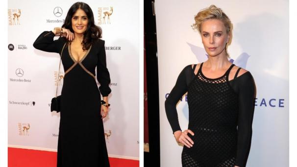 <p>Die mexikanisch-US-amerikanische Schauspielerin Salma Hayek (l.) und die südafrikanisch-US-amerikanische Schauspielerin Charlize Theron könnten beim Prozess gegen Harvey Weinstein aussagen.</p>