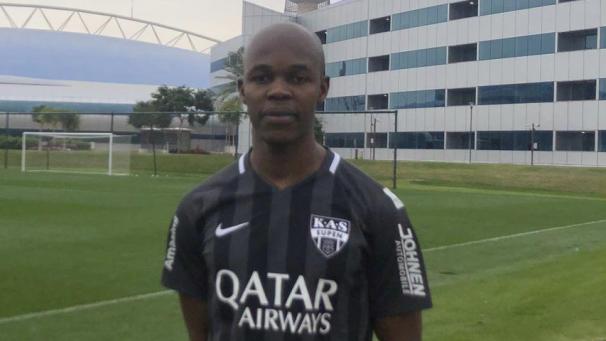 <p>Knowledge Musona im Trainingslager der AS Eupen</p>
