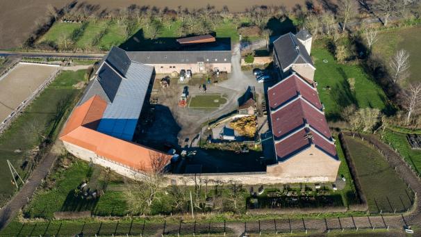 <p>Ein Blick von oben auf das Haus Bürgel</p>