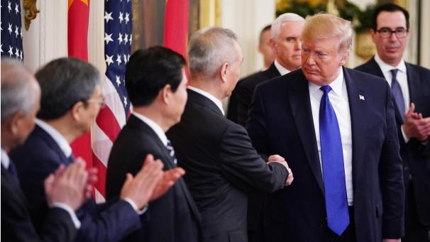 <p>Donald Trump bezeichnete den Abschluss des Vertrags als „historisch“.</p>