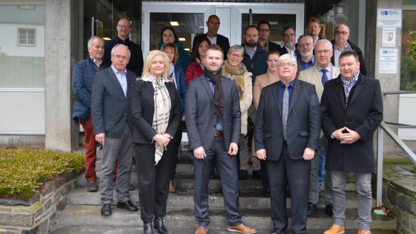 <p>Vertreter der Stadt Monschau und der Gemeinde Bütgenbach kamen am Freitag anlässlich des 37. Freundschaftstreffen in Monschau zusammen.</p>