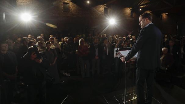 <p>Paul Magnette (PS) beim diesjährigen Neujahrsempfang seiner Partei in Obaix.</p>