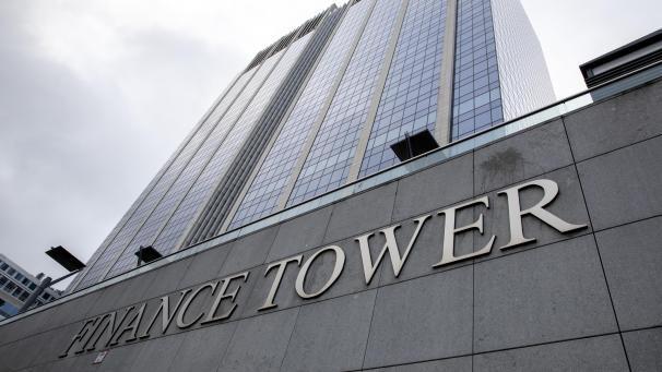 <p>Ein Blick auf den Brüsseler Finanzturm</p>