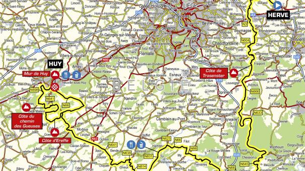 <p>Der Blick auf den offiziellen Streckenverlauf liefert den Beweis: Der Startschuss zur Flèche Wallonne fällt am 22. April erstmals in Herve.</p>