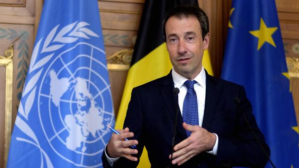 <p>Außenminister Philippe Goffin stellt die Prioritäten des belgischen Vorsitzes vor.</p>