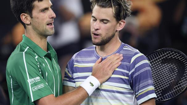 <p>Dominic Thiem (rechts) fordere Novak Djokovic alles ab.</p>