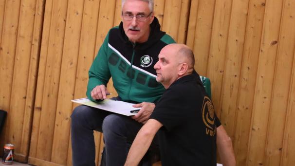 <p>Petr Tandler und Marc Trost (rechts) haben das Saisonziel des Aufsteigers nach oben korrigiert.</p>