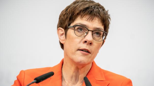 <p>Annegret Kramp-Karrenbauer (CDU), Bundesministerin der Verteidigung und CDU-Bundesvorsitzende, bei einer Pressekonferenz nach der Sitzung des CDU Präsidiums im Konrad-Adenauer-Haus.</p>