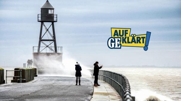 <p>Das Tief „Ciara“, auch „Sabine“ genannt, verursachte turbulente Wetterbedingungen, wie hier in Wilhelmshaven an der deutschen Nordwestküste.</p>