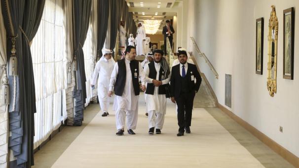 <p>Afghanistans Taliban-Delegation trifft zur Unterzeichnung des Abkommens zwischen Taliban und den USA ein.</p>