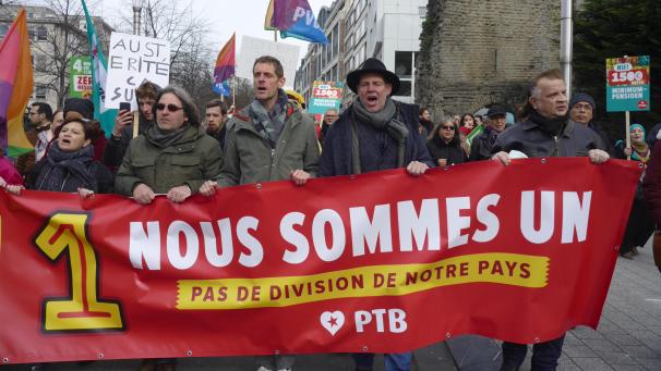 <p>Demo der PTB gegen eine Spaltung des Landes.</p>