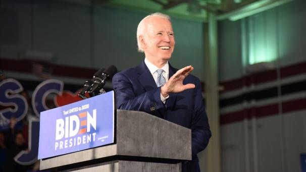 <p>Joe Biden hat angesichts seiner Wahlerfolge beim „Super Tuesday“ gut lachen.</p>