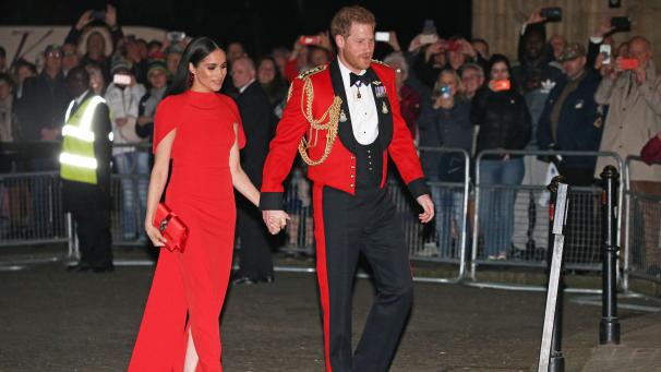 <p>Meghan, Herzogin von Sussex, und Prinz Harry, Herzog von Sussex, treffen zum „The Mountbatten Festival Of Music“ in der Royal Albert Hall ein.</p>